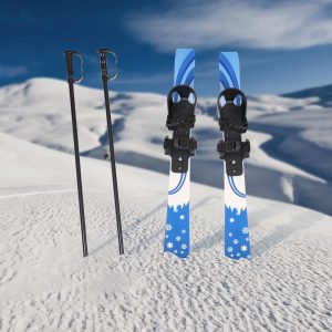 Kids Snow Skis Blue BAIODNB Beginner Ski Set-0