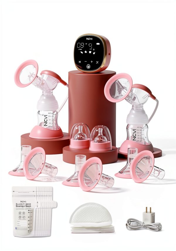 NCVI Electric Breast Pump Pink 4400mAh Double Pump-8