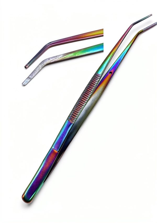 Dental Cotton Tweezers College Pliers Forceps Serrated Tip Stainless Steel Rainbow/Multi Instruments for Educational Use-5