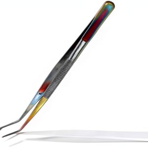 Dental Cotton Tweezers College Pliers Forceps Serrated Tip Stainless Steel Rainbow/Multi Instruments for Educational Use-0